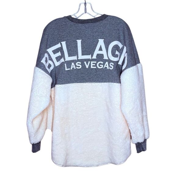 MGM Resorts Spirit Jersey Gray Fuzzy Pullover Sweater Size S Bellagio Las Vegas - Picture 1 of 9